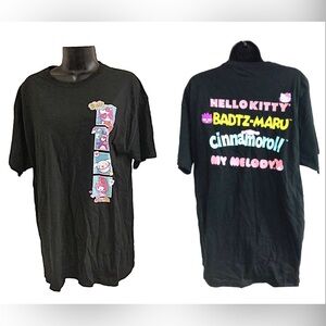 Hello Kitty black relaxed front back graphic print fit t-shirt size small‎ new